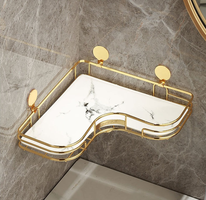 Punch-Free Corner Bathroom Storage Shelf - FRPURE