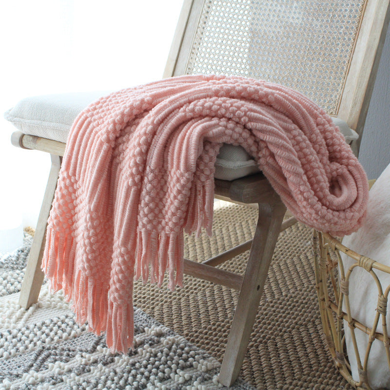 Nordic Knitted Blanket Woolen Blanket Blanket Bubble Blanket Sofa Blanket - FRPURE