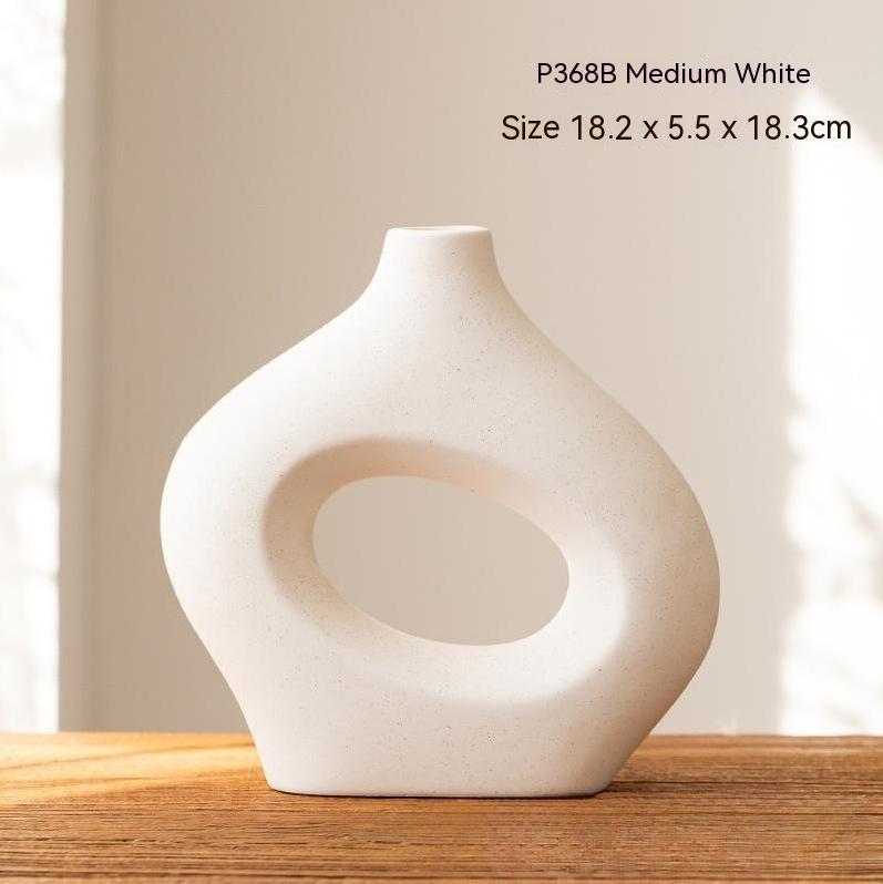Ceramic Circle Vase – Modern Decorative Accent - FRPURE