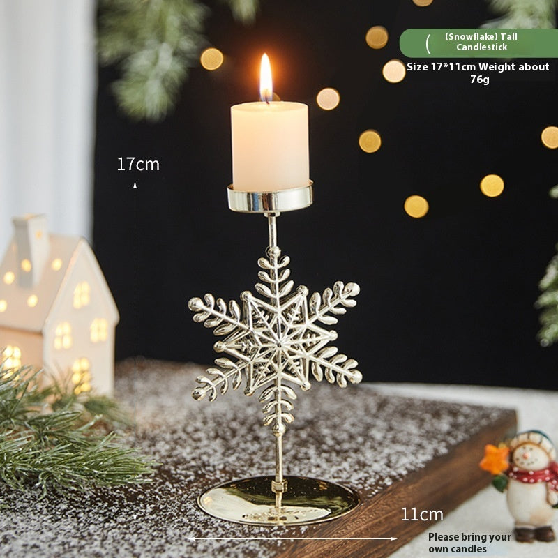 Romantic Christmas Wrought Iron Candlestick Candle Tray Decoration - FRPURE