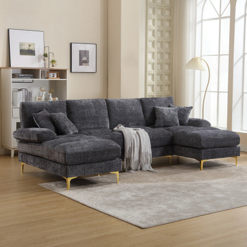 Sectional Couch For Living Room With Double Chaise U- Shaped Sofa - FRPURE