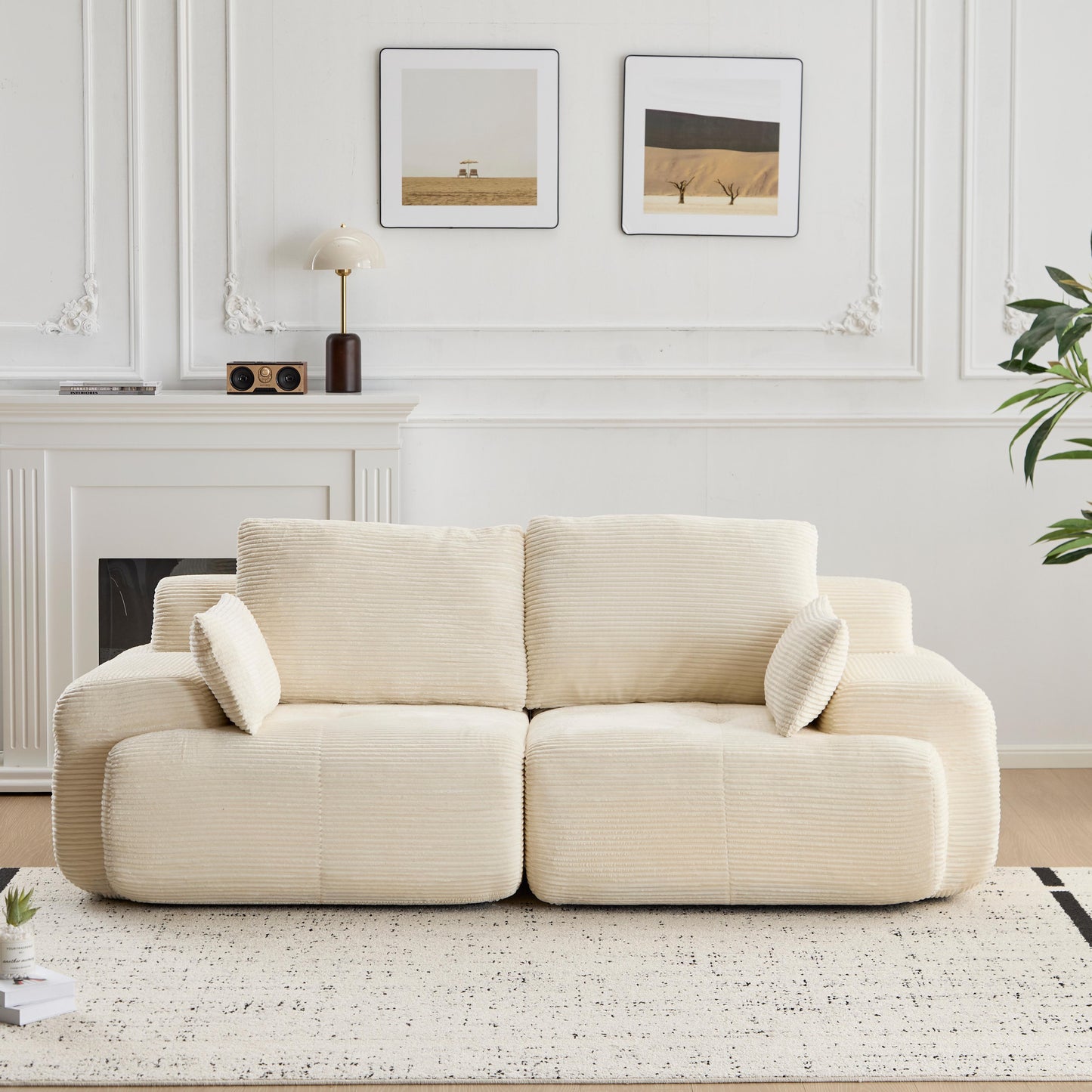 Beige Cloud Modular Sectional Sofa No Assembly Required
