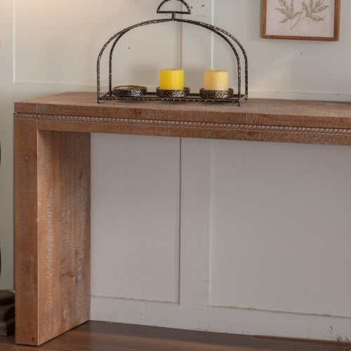 63” Solid Wood Console Table – Retro Narrow Entryway Table for Hallway, Foyer & Behind Sofa | Long Natural Wood Sofa Table | FRPURE