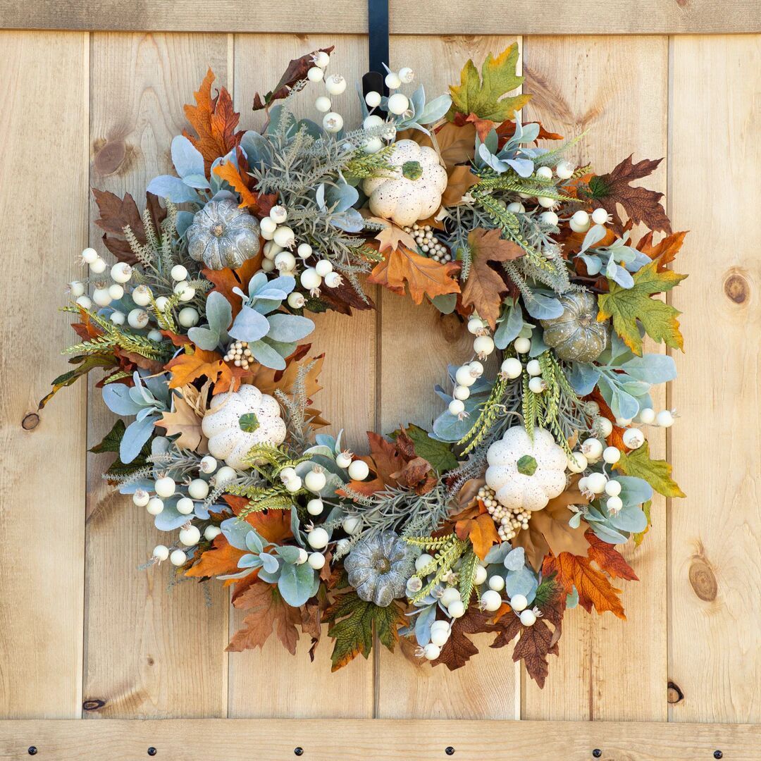 Halloween Thanksgiving Autumn Frost Leaf Pumpkin wreath - FRPURE
