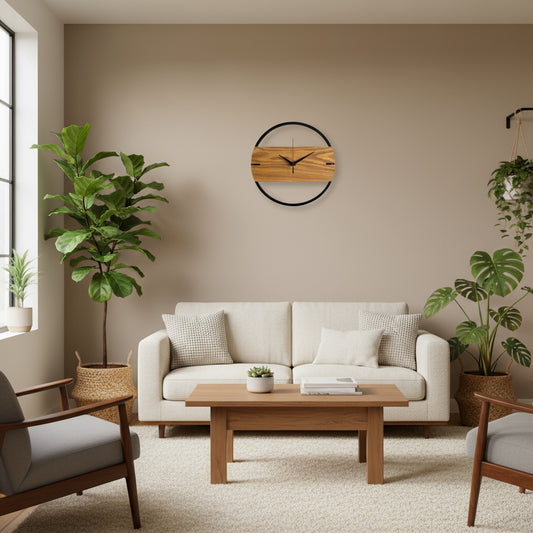 Minimalist Wood Wall Clock – Nordic Home Accent - FRPURE