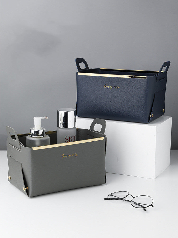 Nordic Desktop PU Leather Large Storage Box Folding - FRPURE