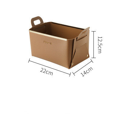 Nordic Desktop PU Leather Large Storage Box Folding - FRPURE