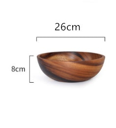 Natural Wooden Bowl – Fruit & Salad Bowl for Home or Restaurant - FRPURE