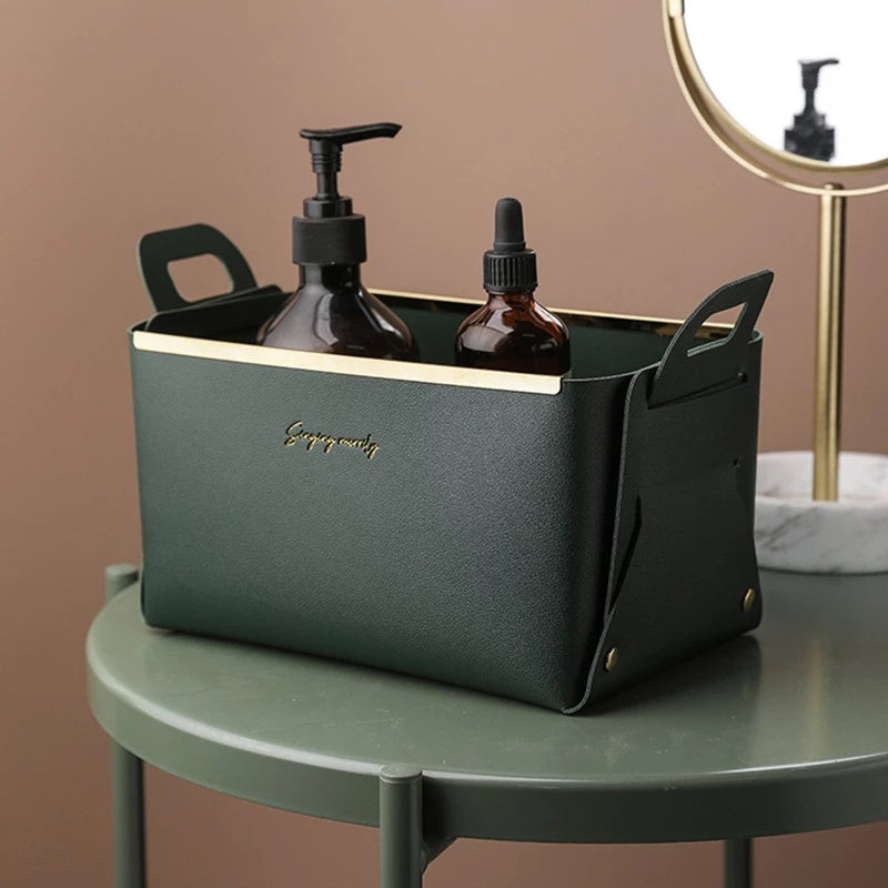 Nordic Desktop PU Leather Large Storage Box Folding - FRPURE