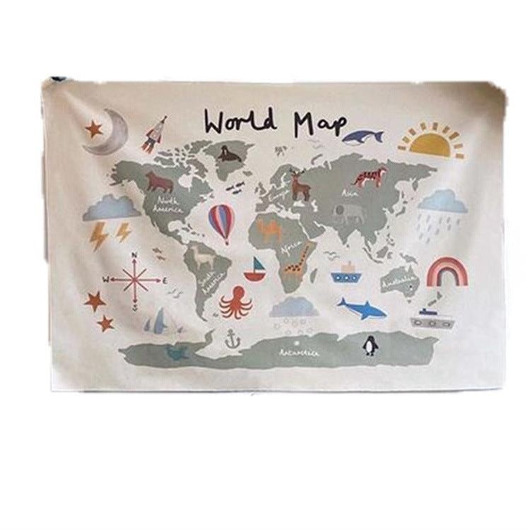 Map Wall Decorations Children's Room Decoration Europe And America Map Wall Decorations