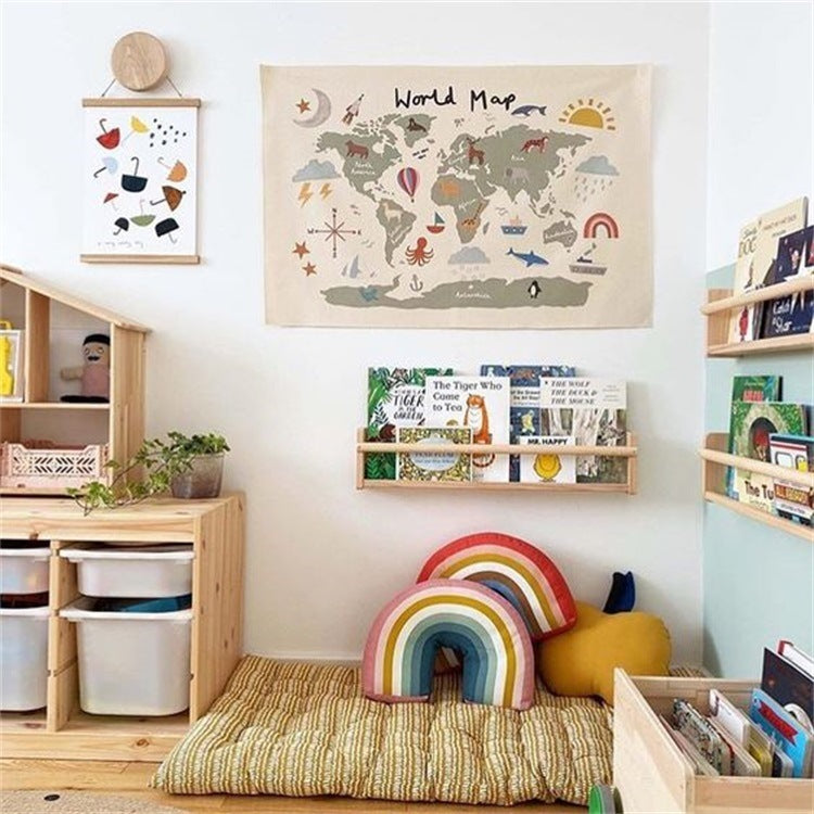 Map Wall Decorations Children's Room Decoration Europe And America Map Wall Decorations