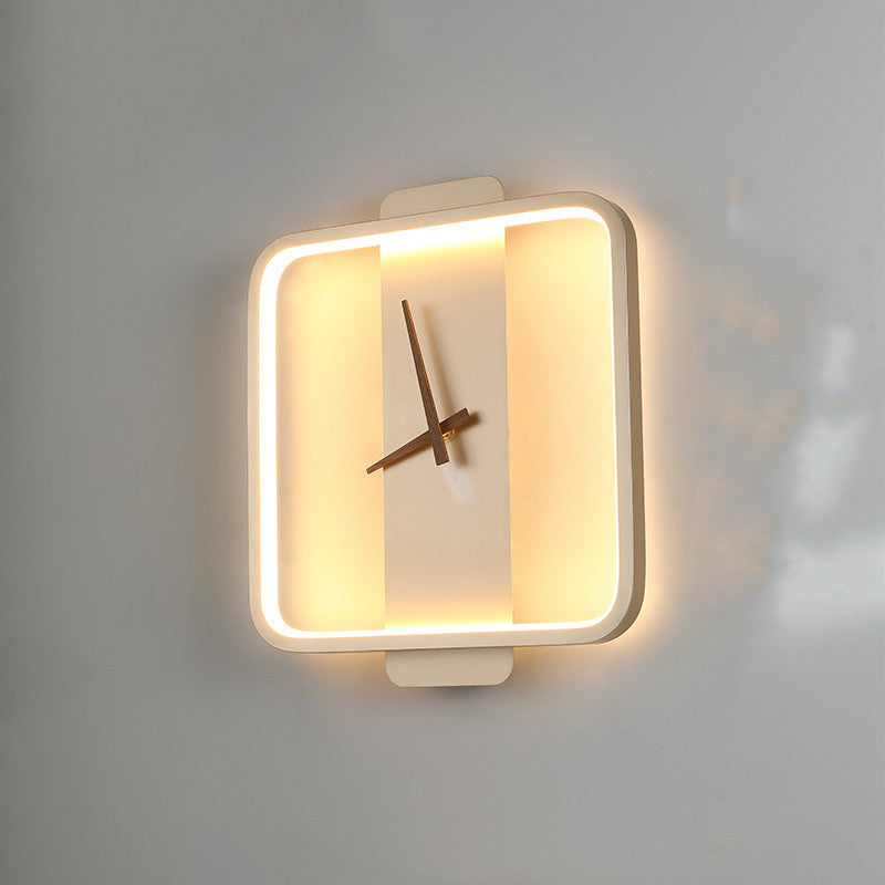 Nordic Wall Lamp with Clock – Modern Bedside Light - FRPURE