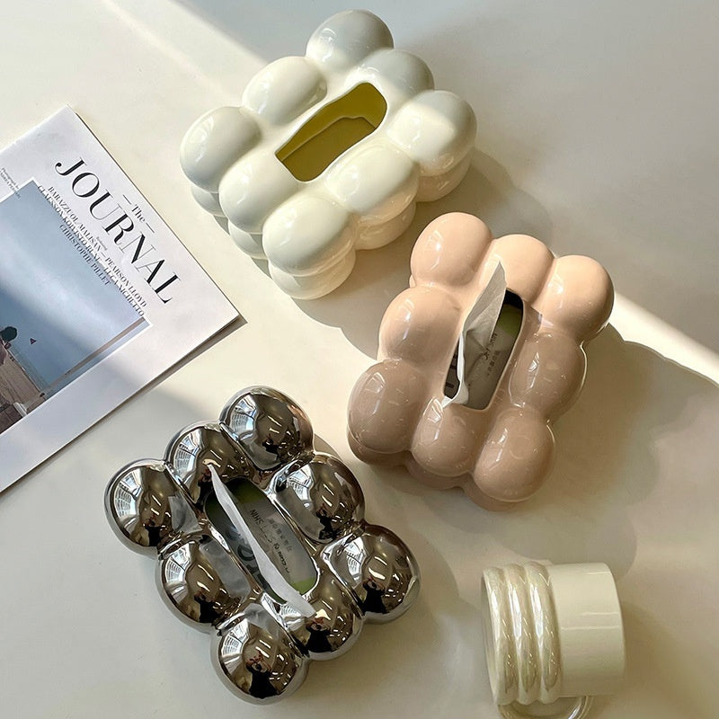 Cotton Candy Ceramic Tissue Box – Creative Dining Table Decor - FRPURE