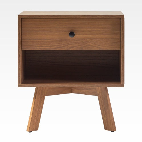 Mid Century Modern Minimalist 1-Drawer Nightstand Mocha - FRPURE