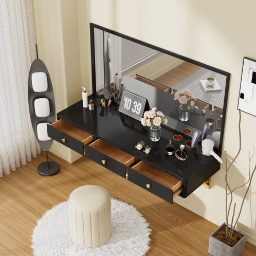 Floating Wall-Mounted Vanity Shelf with Drawer - FRPURE