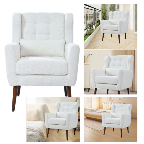 Modern Upholstered Chairs, Teddy Fabric Living Room Chairs - FRPURE