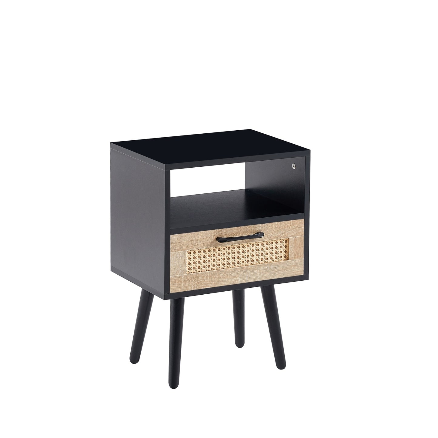 Rattan End Table with Drawer – Modern Nightstand - FRPURE