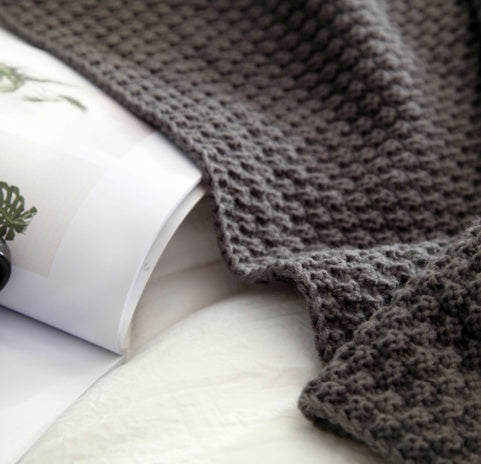 Nordic Fringed Knit Wool Blanket – Cozy Sofa & Office Throw - FRPURE