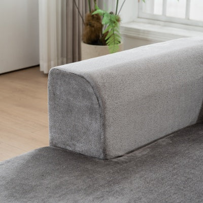 Grey L-Shape ChaiseCloud Sectional Modern Sleeper Couch With Deep Seat No Assembly Required