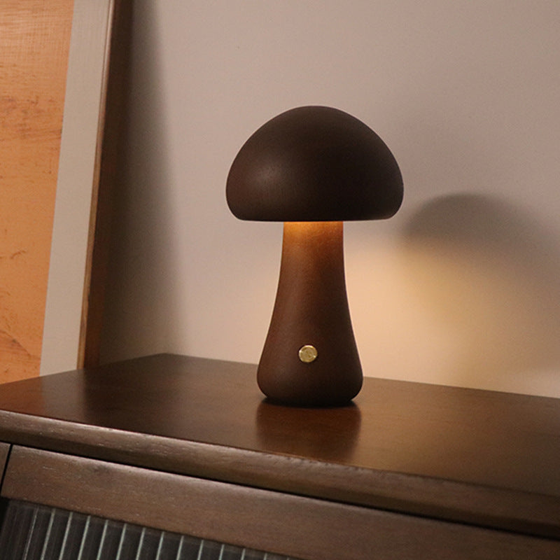 Wooden Mushroom LED Night Light – Touch Switch Lamp - FRPURE