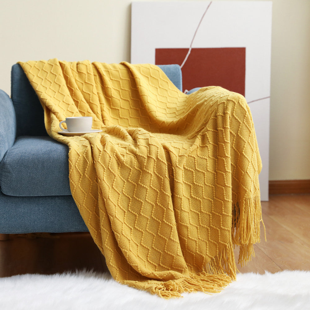 Nordic Knitted Sofa Blanket – Cozy Nap & Bed Cover Throw - FRPURE