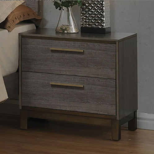 Contemporary 1-Drawer Nightstand – Two-Tone Antique Gray - FRPURE