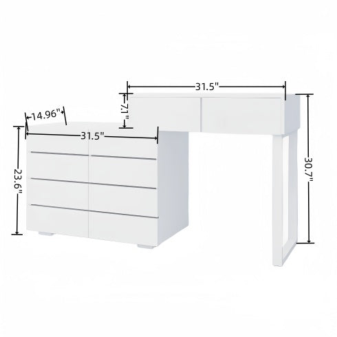 White 10-Drawer Desktop Vanity Organizer - FRPURE
