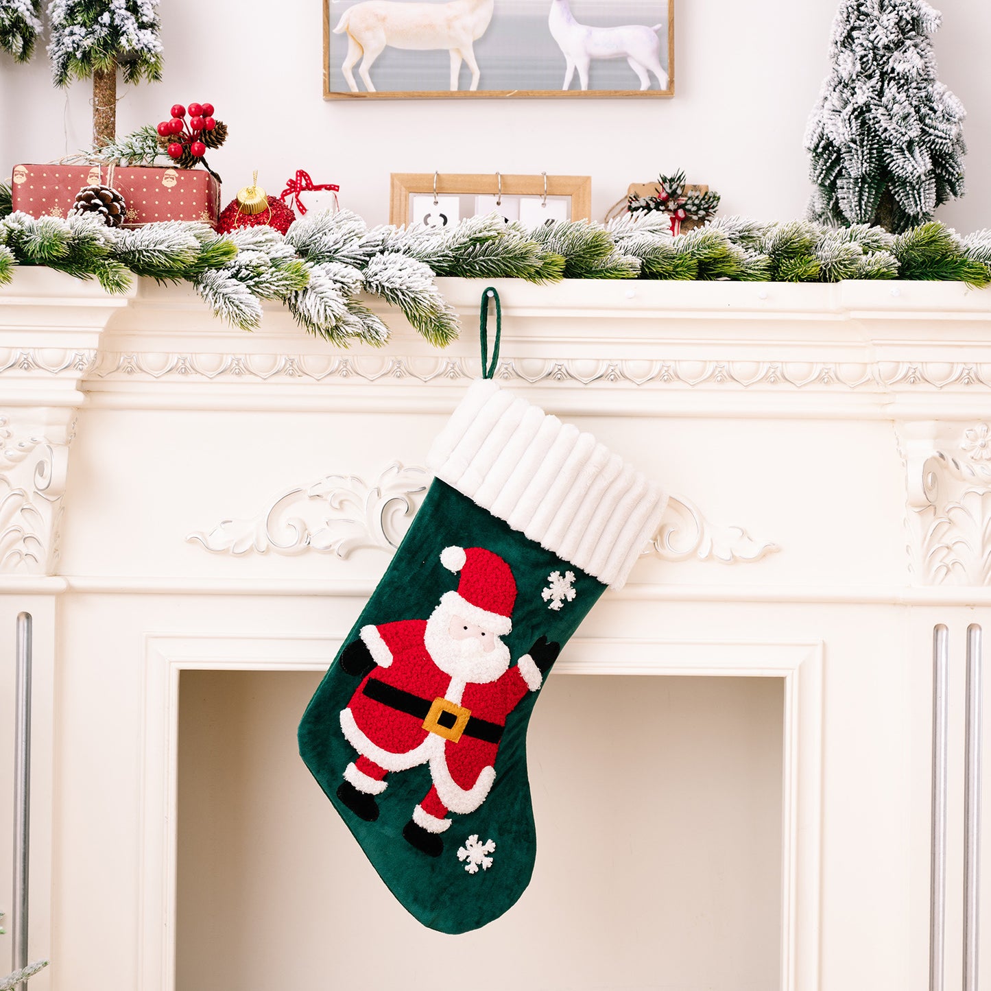 Christmas Decorations Gold Velvet Patch Christmas Stockings - FRPURE