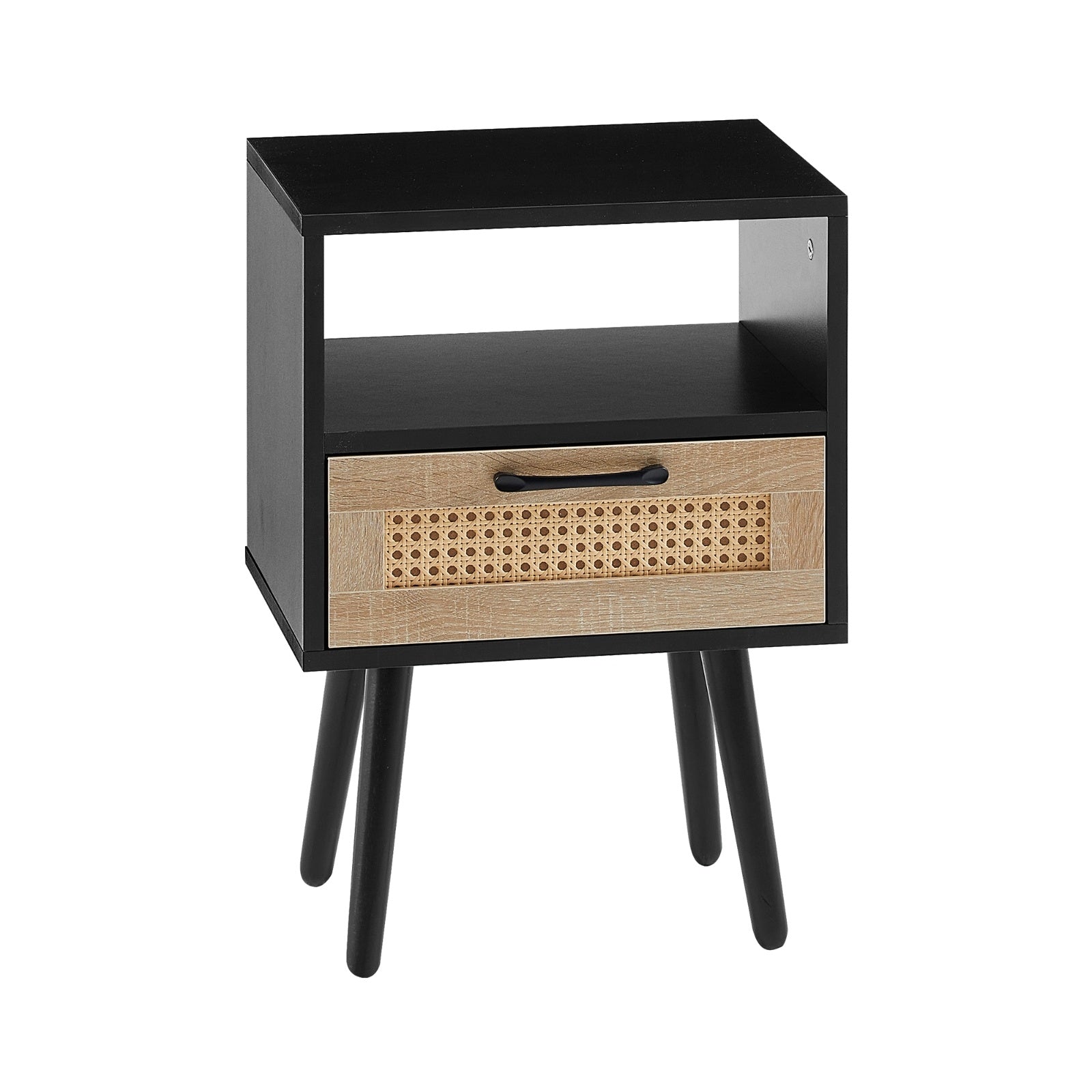 Rattan End Table with Drawer – Modern Nightstand - FRPURE