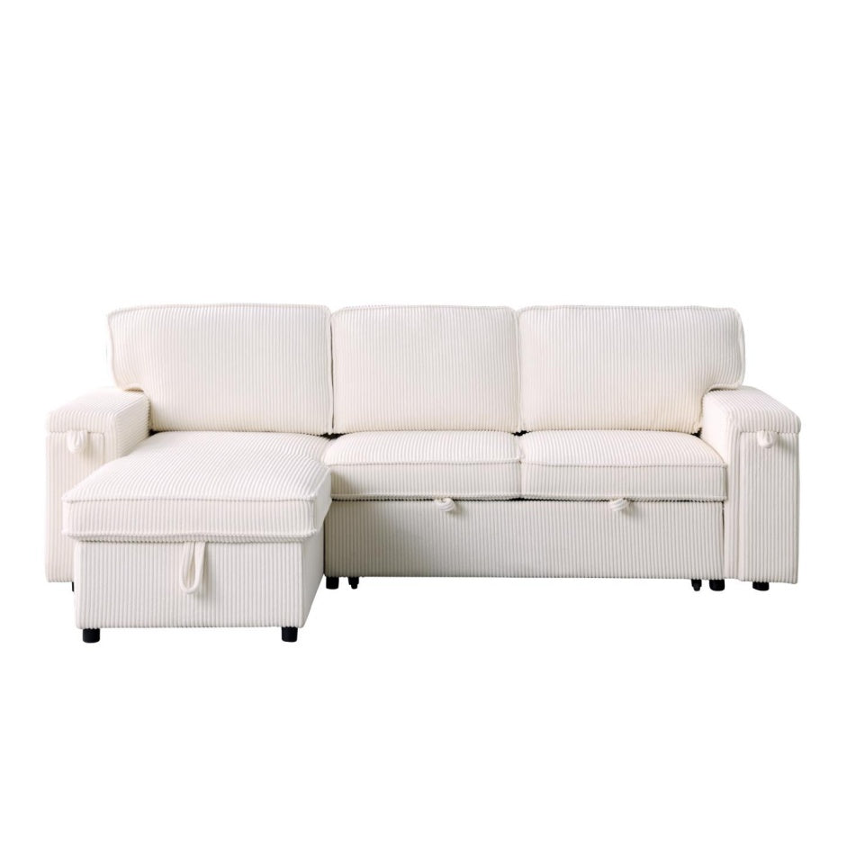 Upholstery Sleeper Sectional Sofa With Storage Space