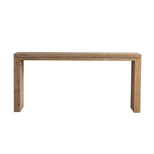 63” Solid Wood Console Table – Retro Narrow Entryway Table for Hallway, Foyer & Behind Sofa | Long Natural Wood Sofa Table | FRPURE