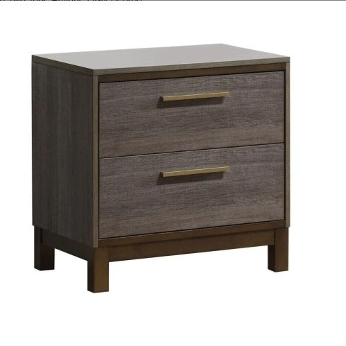 Contemporary 1-Drawer Nightstand – Two-Tone Antique Gray - FRPURE