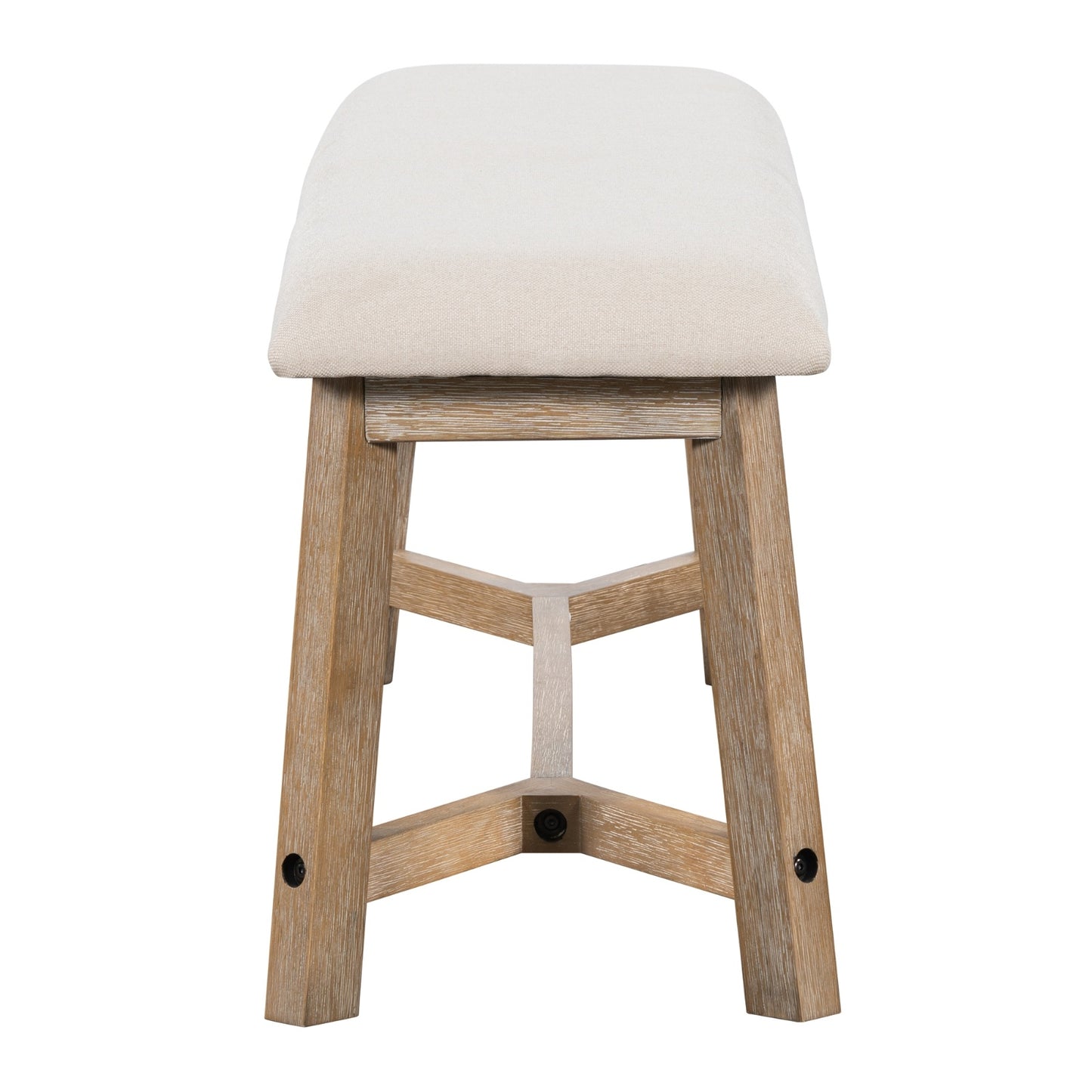 TREXM 6-Piece Retro Farmhouse Dining Set – Rectangular Wood Table, 4 Upholstered Chairs & Rattan Bench | Kitchen & Dining Room Furniture | FRPURE