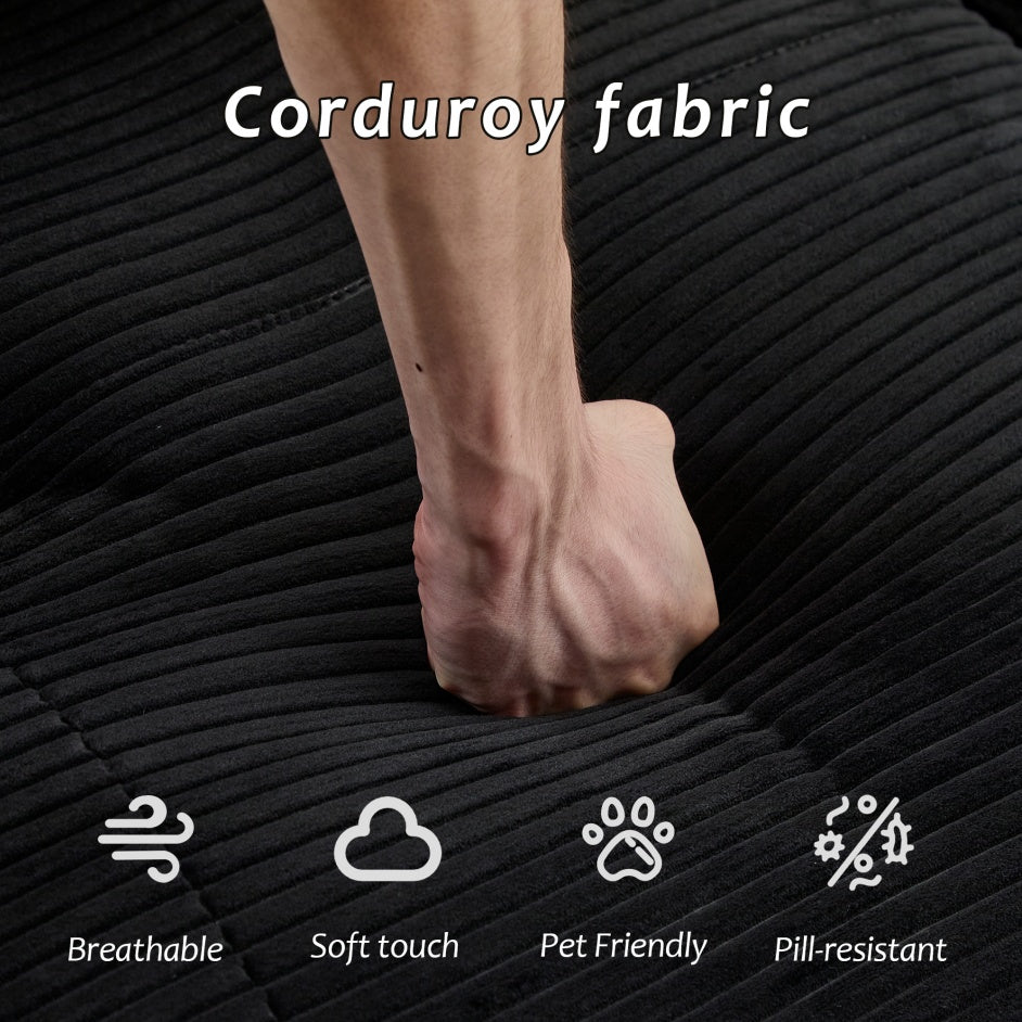 Black Large Cloud Modular Sectional Sofa Extra Deep Loveseat,No Assembly Required