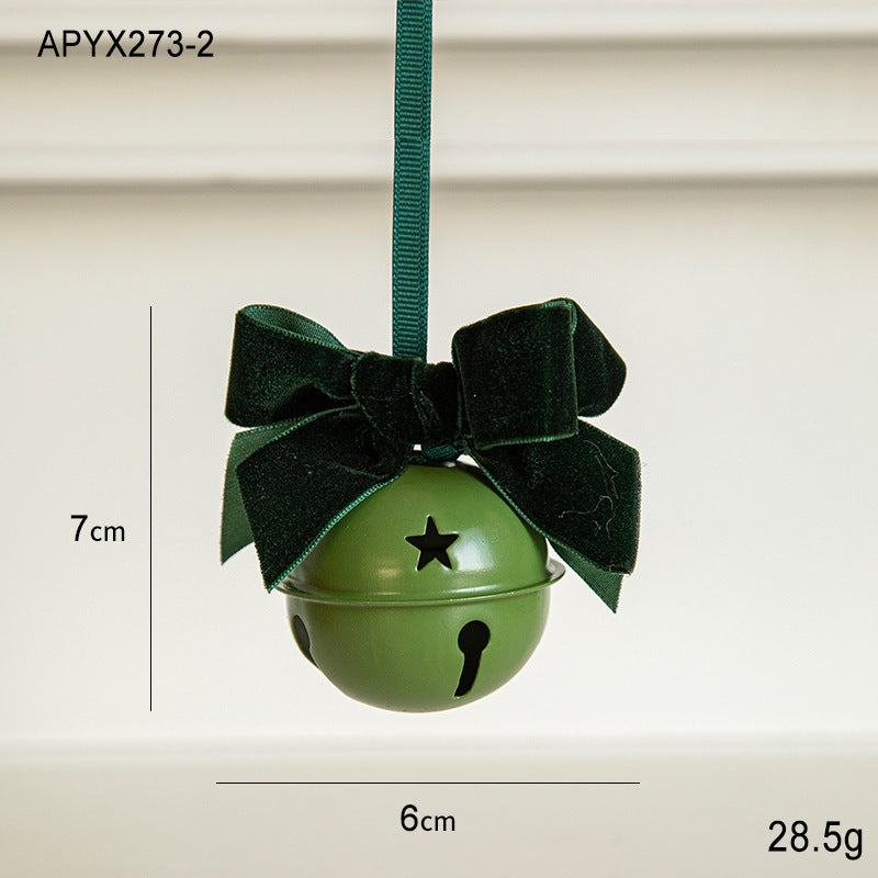 Christmas Little Bell Shape Velvet Bow Small Hanging Piece - FRPURE