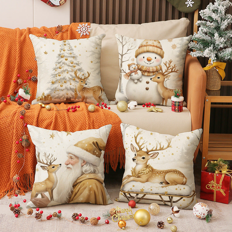 European And American Christmas Couch Pillowcase