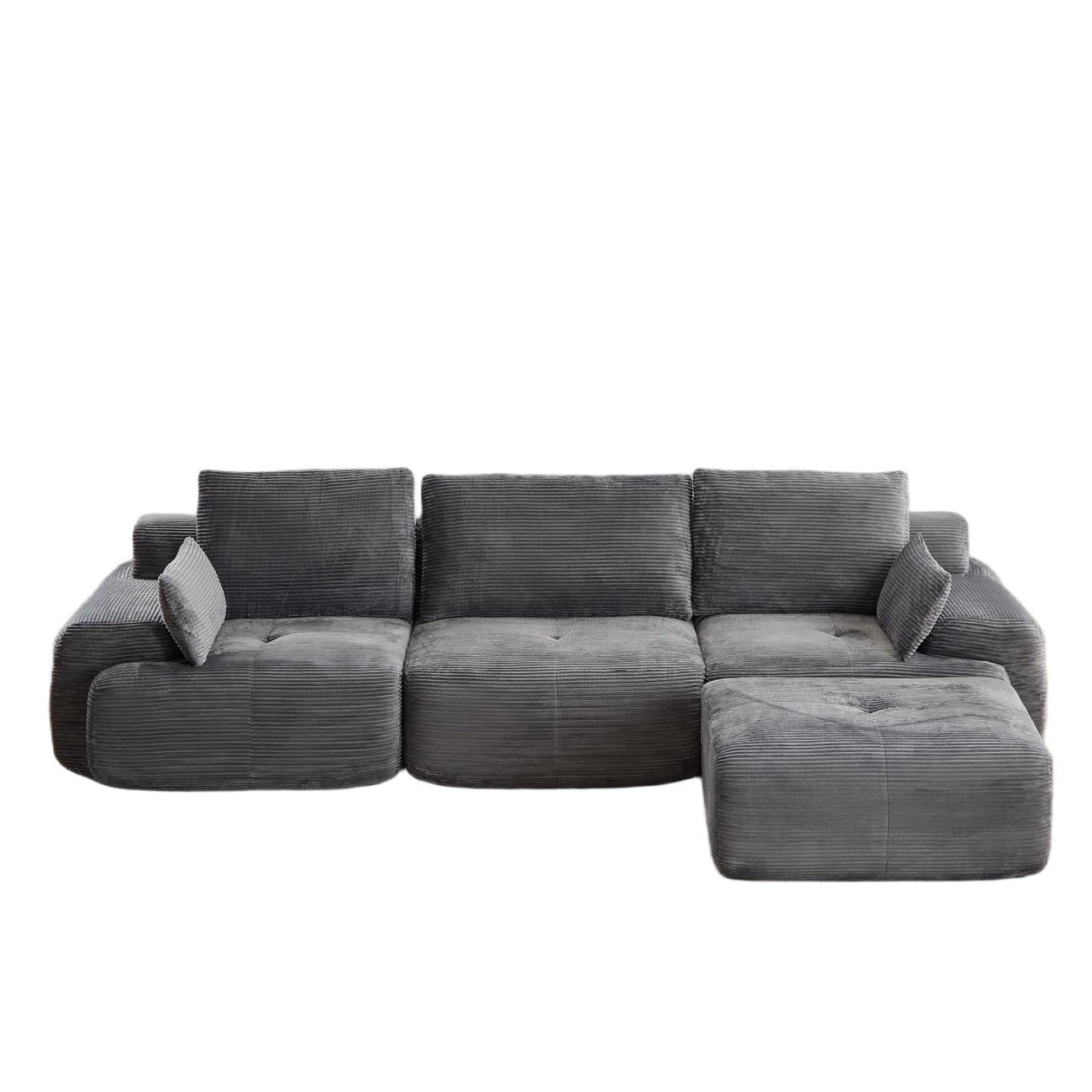 Grey Cloud Modular Sectional SofaExtra Deep Loveseat,No Assembly Required