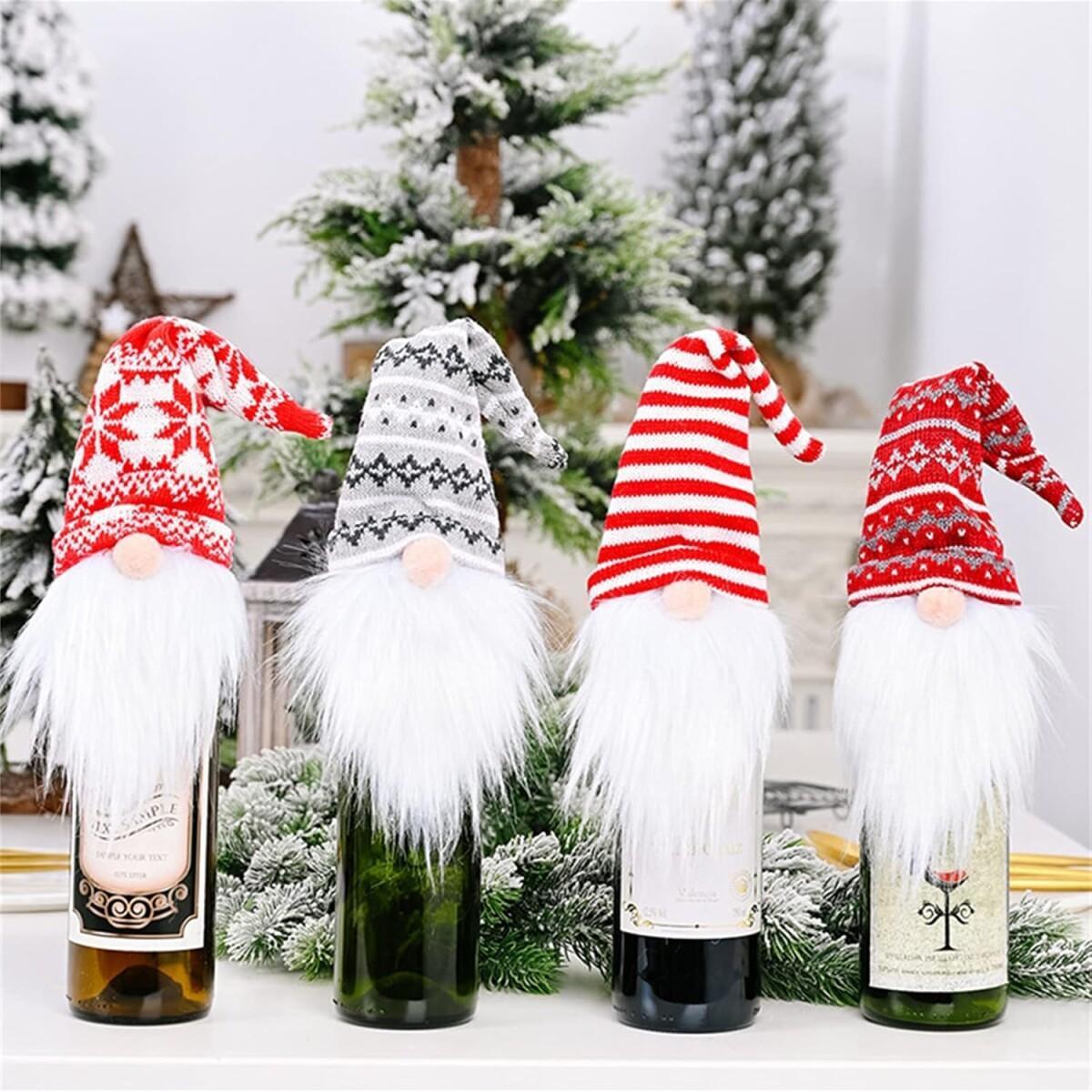 Christmas Gnome Wine Bottle Covers – 4 Pack - FRPURE