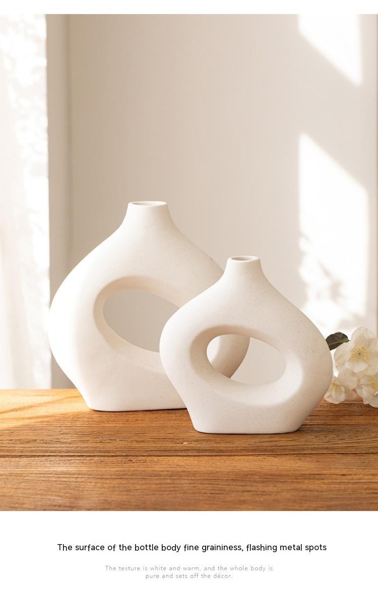 Ceramic Circle Vase – Modern Decorative Accent - FRPURE