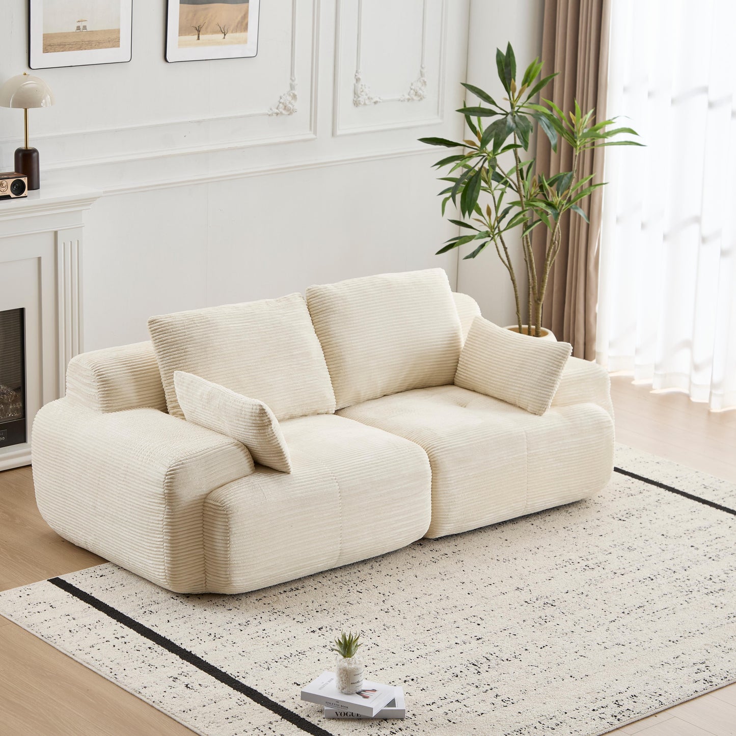 Beige Cloud Modular Sectional Sofa No Assembly Required