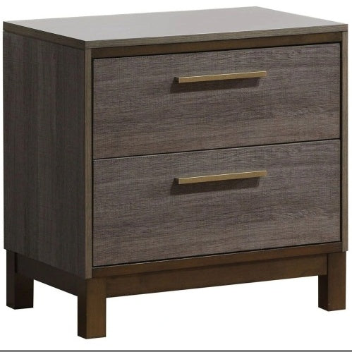 Contemporary 1-Drawer Nightstand – Two-Tone Antique Gray - FRPURE