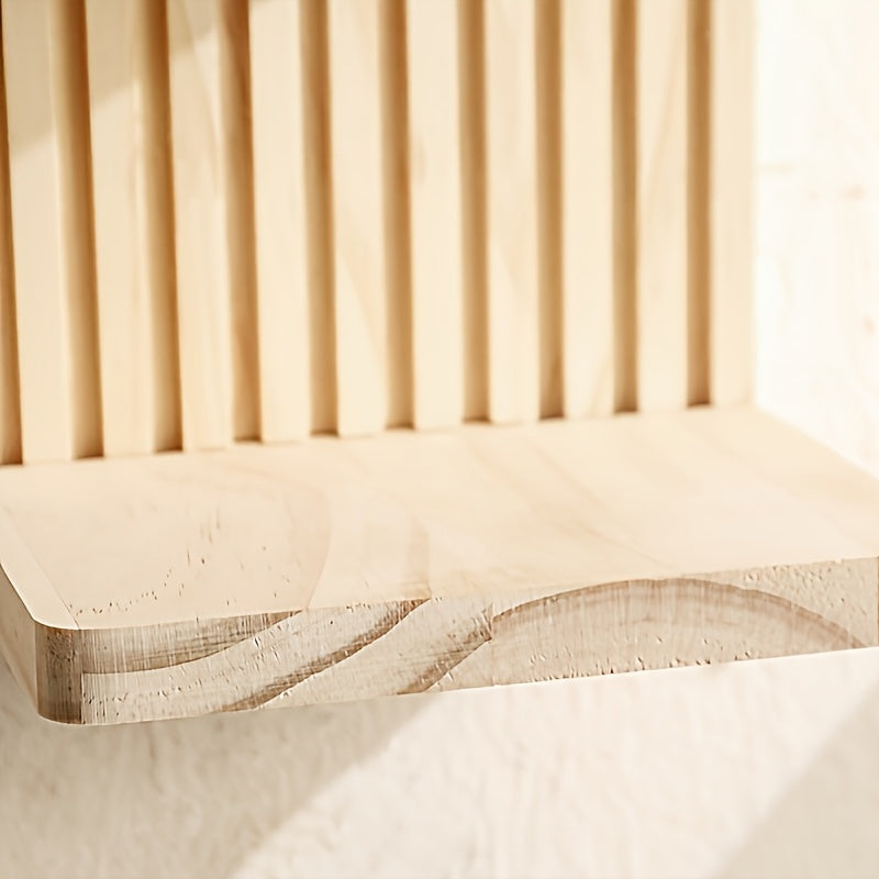 Wooden Double Wall Shelves – Curved Faux Wood Floating Shelves - FRPURE