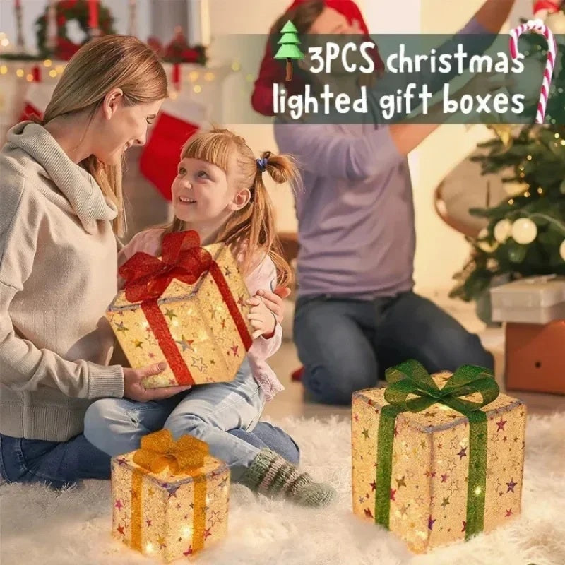 Lighted Christmas Gift Box Set – 3 Pack - FRPURE