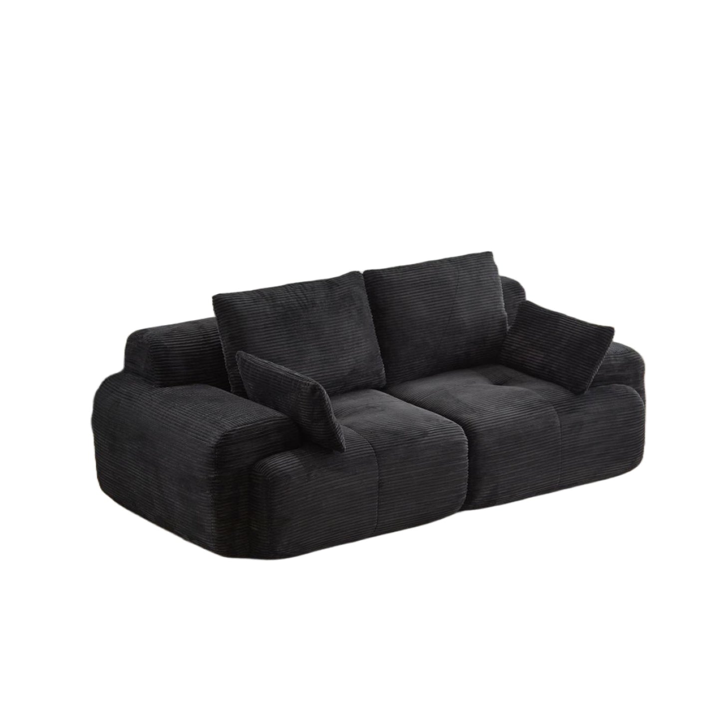 Black Cloud Modular Sectional Sofa Loveseat,No Assembly Required,