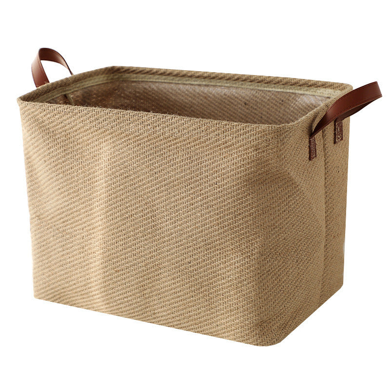 Storage Basket Jute Fabric Foldable Storage Box - FRPURE