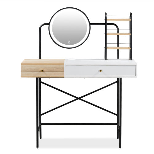 Vanity Desk with Lighted Mirror & Wireless Charging - FRPURE