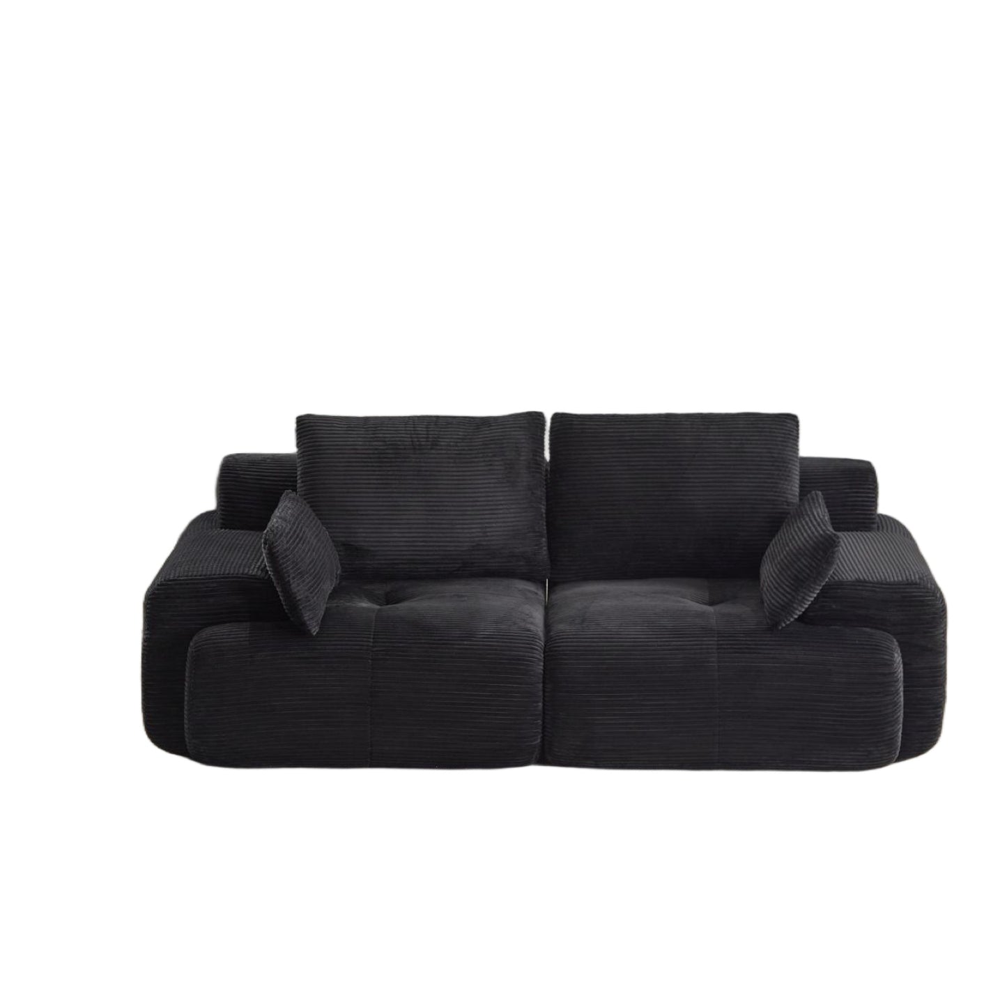 Black Cloud Modular Sectional Sofa Loveseat,No Assembly Required,