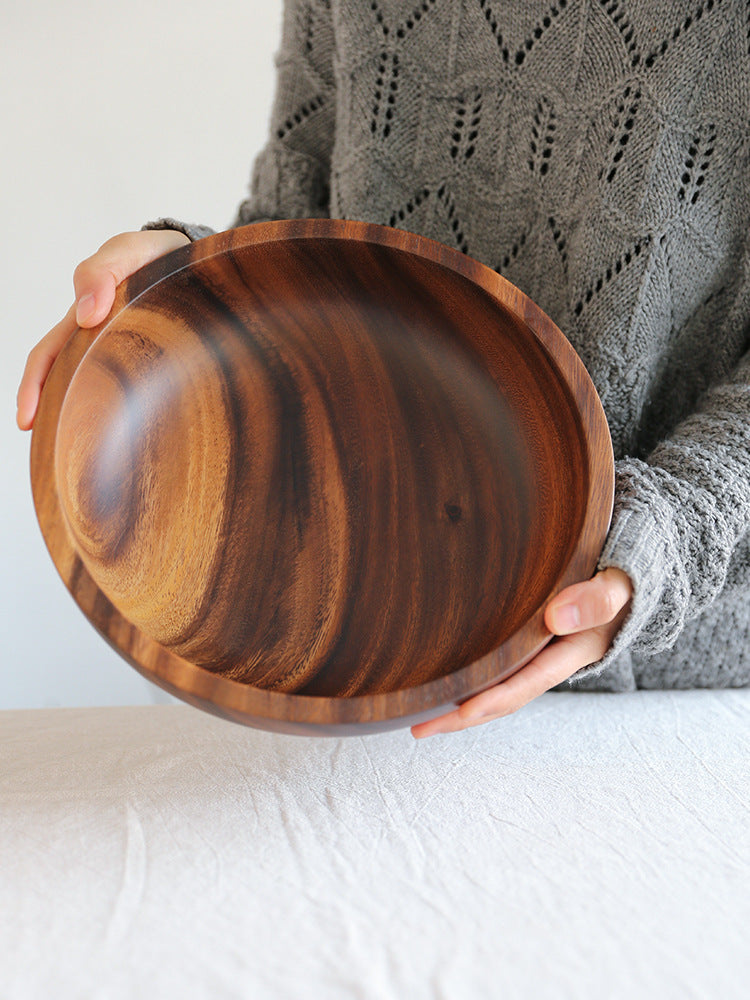 Natural Wooden Bowl – Fruit & Salad Bowl for Home or Restaurant - FRPURE