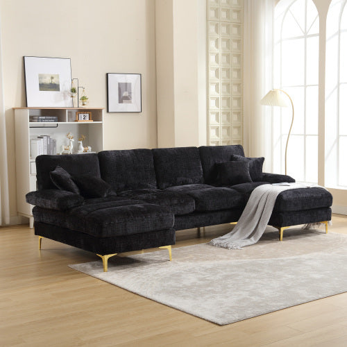 Sectional Couch For Living Room With Double Chaise U- Shaped Sofa - FRPURE
