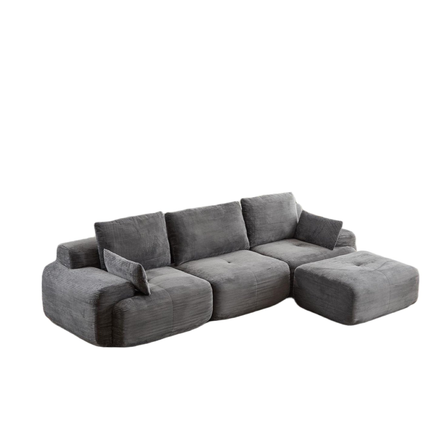 Grey Cloud Modular Sectional SofaExtra Deep Loveseat,No Assembly Required